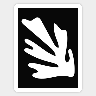 Black and White Leaf Cutout Magnet